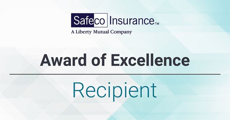Safeco Insurance Award of Excellence